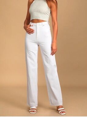 ROLLA'S White Heidi White Denim High Rise Loose Straight Jeans size 26